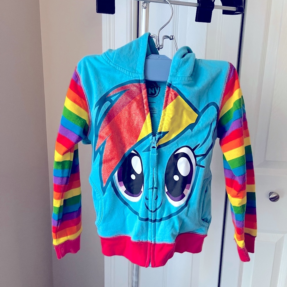Hasbro My Little Pony Rainbow Hoodie - Blue and Multicolor